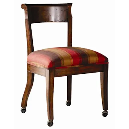 Country English Dining Side Chair with Casters